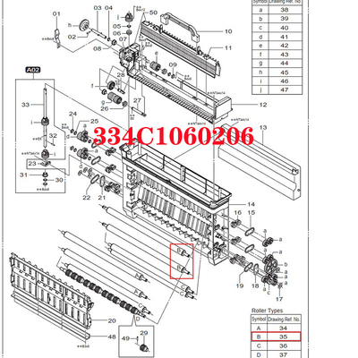 صنعت الصين 334C1060206 فوجي 550/570 جزء صغير من الأسطوانة الجديدة المزود