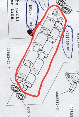 B016707 + B016709 Noritsu Minilab Roller مستعمل المزود